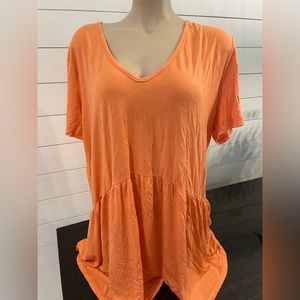 Plus size orange flowy top